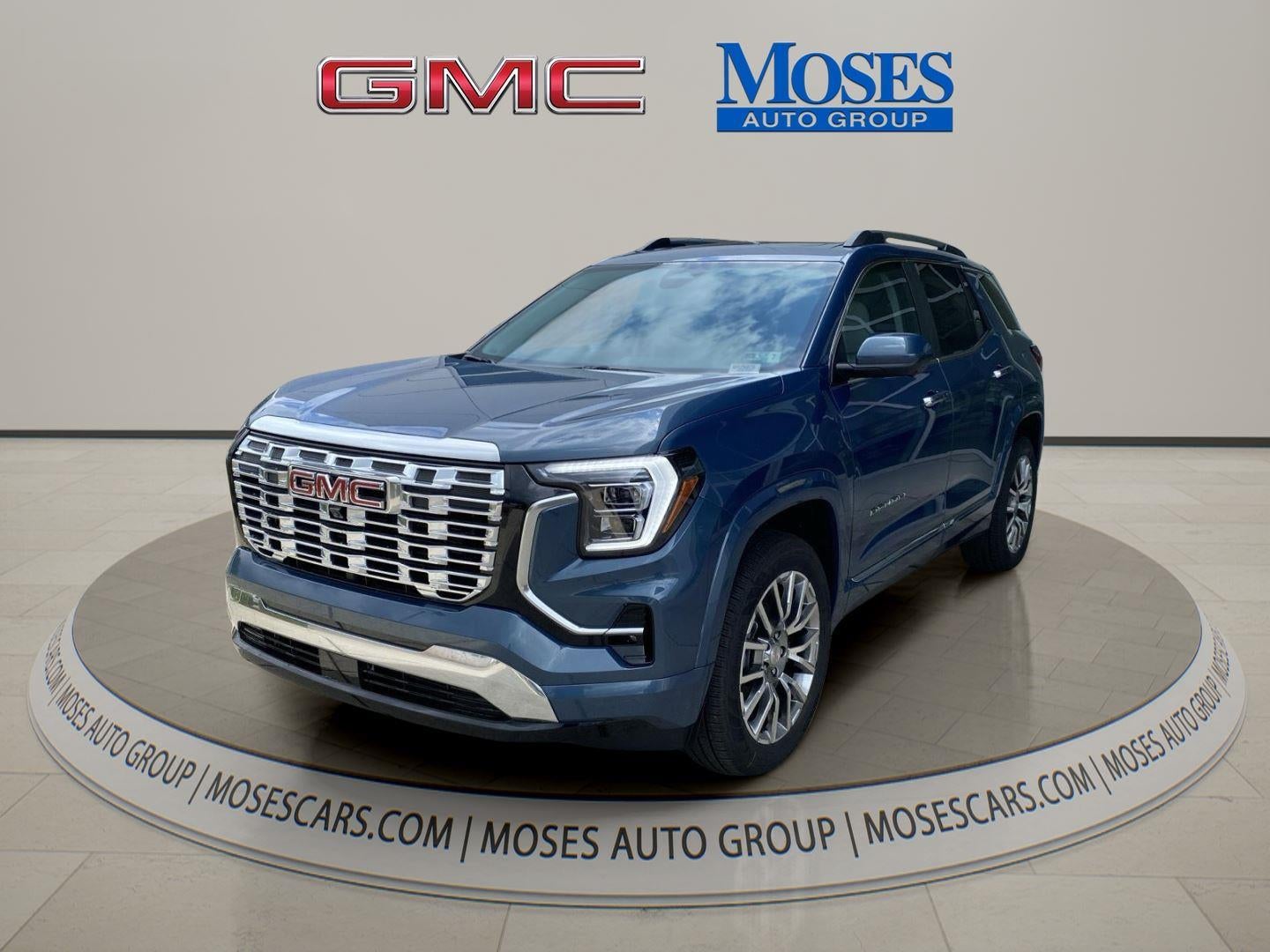 2026 GMC Terrain Denali in Downpour Metallic — front three-quarter view