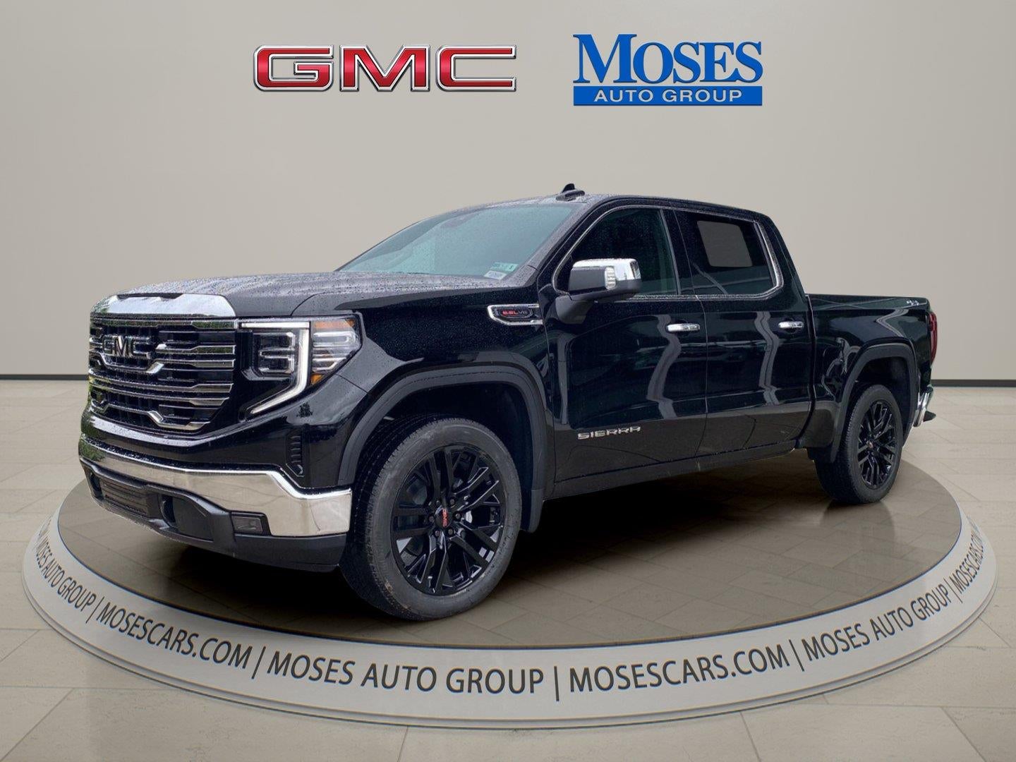 2026 GMC Sierra 1500 SLT in Onyx Black — front three-quarter view