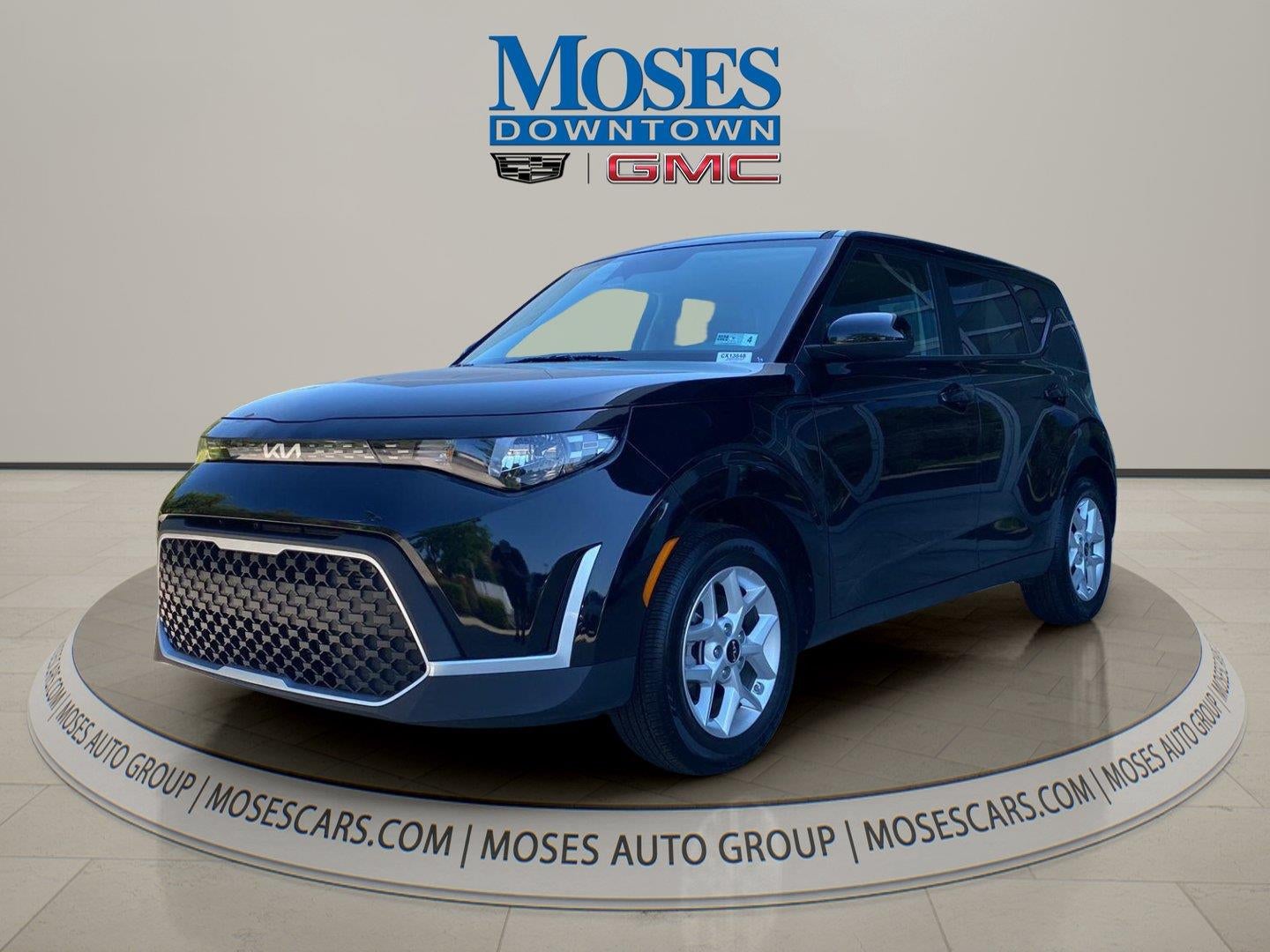 2025 Kia Soul LX in Black — front three-quarter view